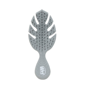 Wet Brush Go Green mini front view showing compact grey brush and quick detangling