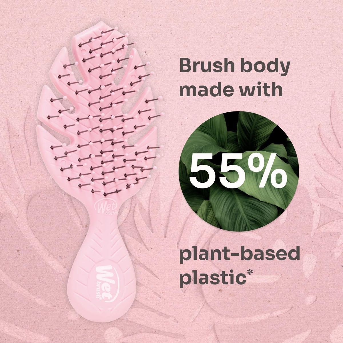 Wet Brush Go Green held in hand to show size and portability benefit