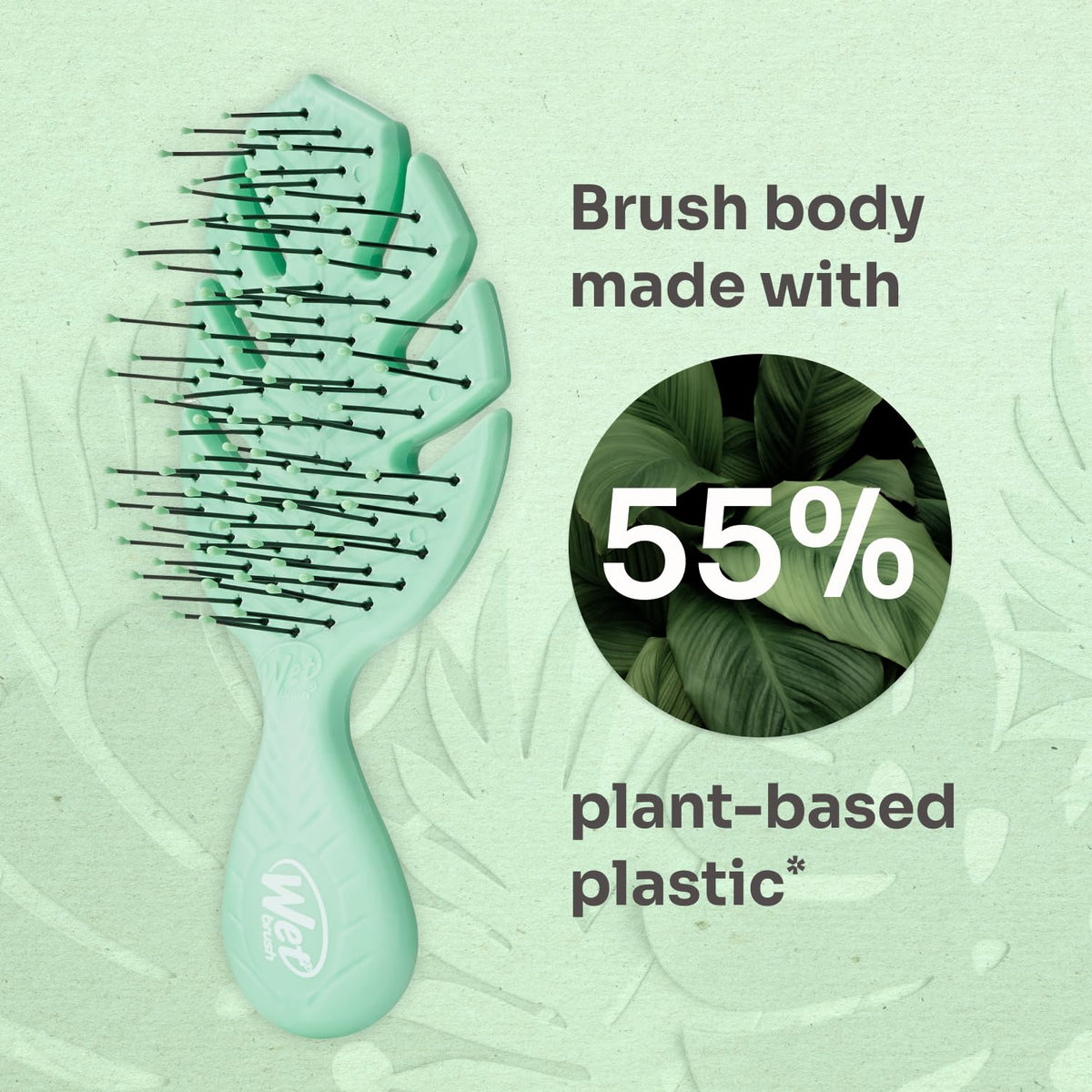 Wet Brush Go Green inside a purse showing portability and quick touch-up benefit
