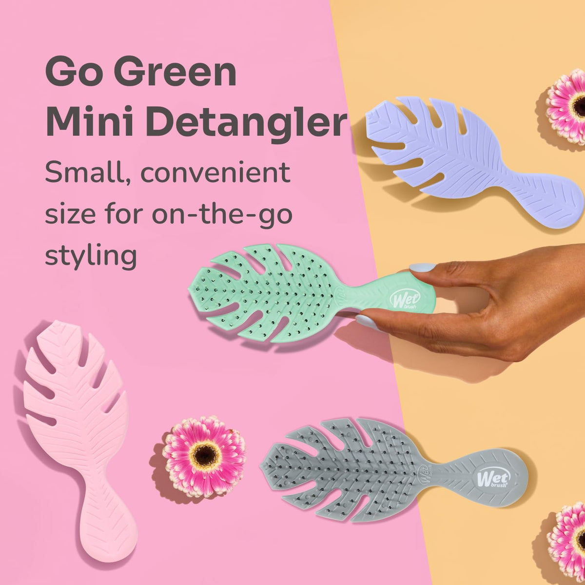 Wet Brush Go Green in travel scene for on-the-go styling ease and convenience benefit