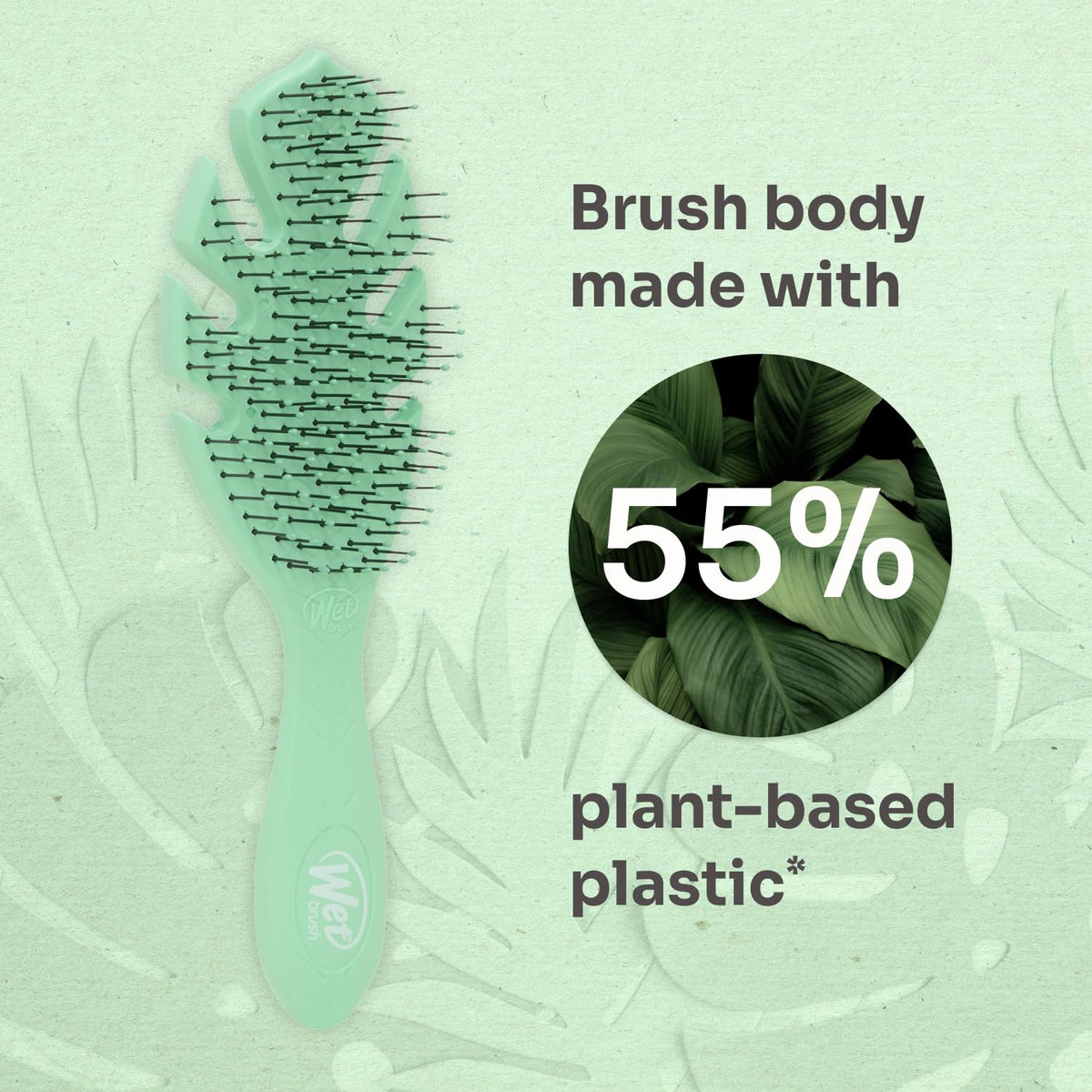 Wet Brush Go Green on dresser lifestyle shot showing daily-use convenience benefit