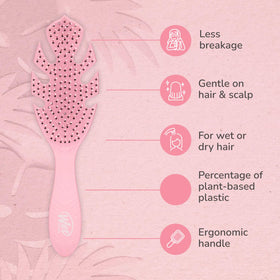 Wet Brush Go Green side profile highlighting curved body and bristle pattern for effective detangling
