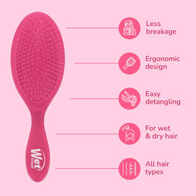 Wet Brush ergonomic handle detail offering comfortable hold for quick styling