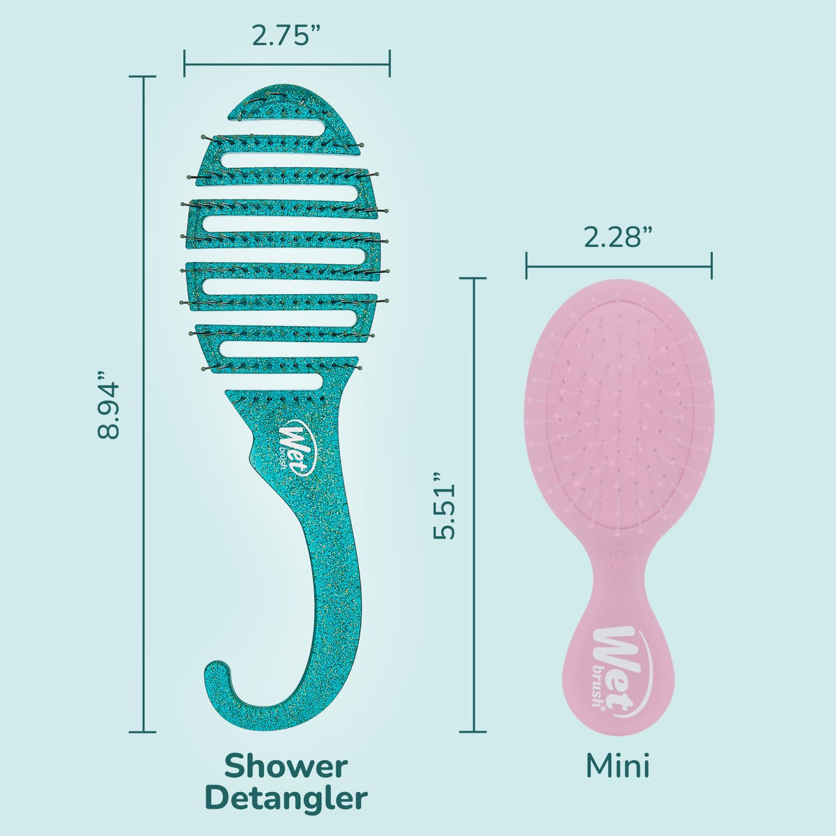 Wet Brush hook handle detail highlighting quick-dry storage benefit