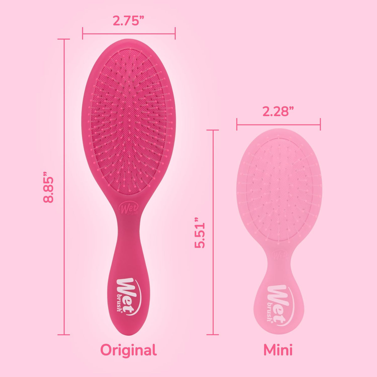 Wet Brush held in hand to show size and effortless control during brushing