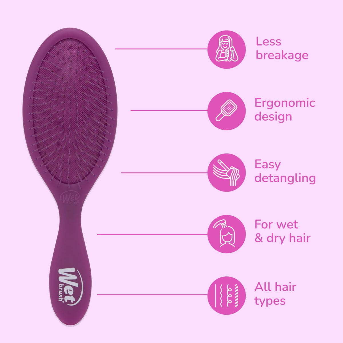 Wet Brush IntelliFlex bristles close-up demonstrating flexible tips that reduce breakage