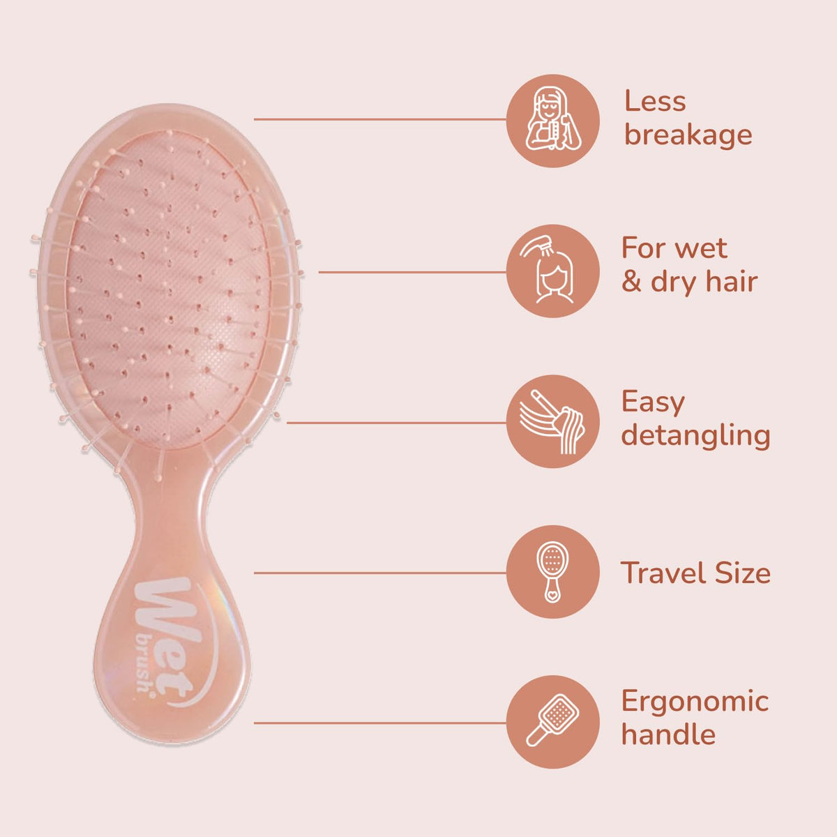 Wet Brush Intelliflex bristles close-up showing flexible bristles for gentle glide