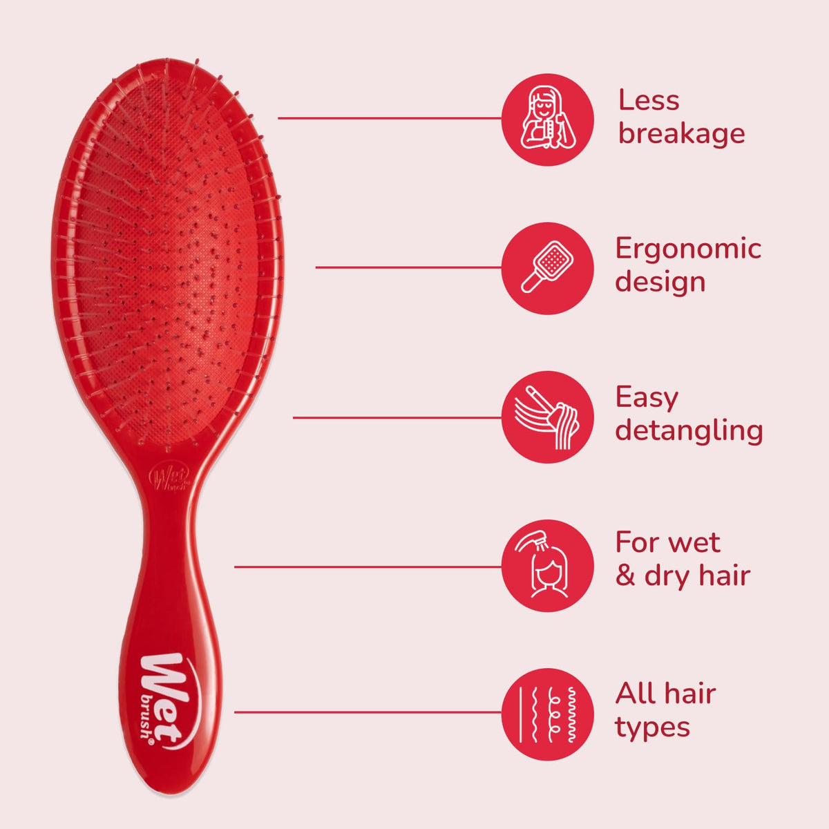 Wet Brush IntelliFlex bristles close-up demonstrating gentle detangling