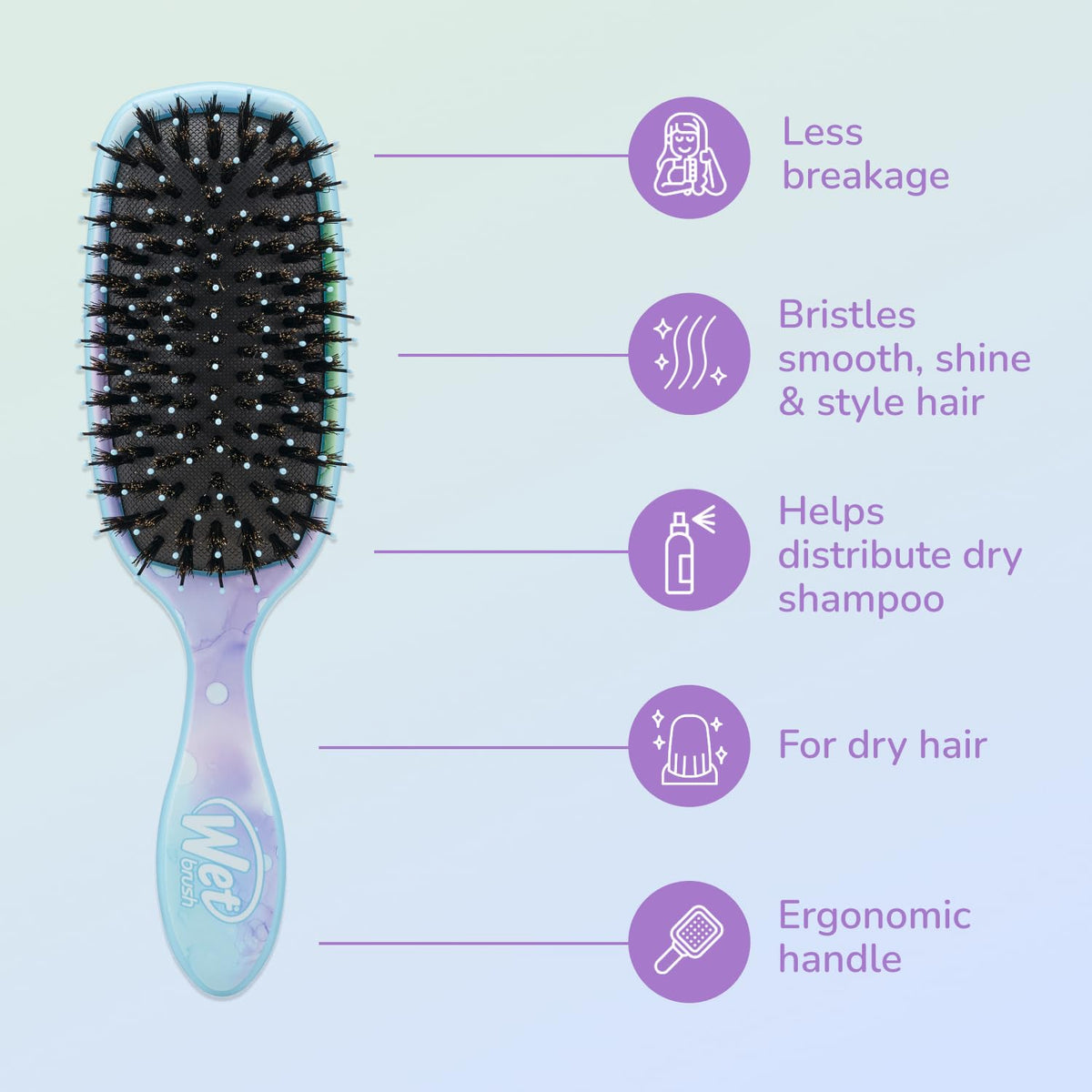 Wet Brush IntelliFlex pins detail preventing tugging and breakage