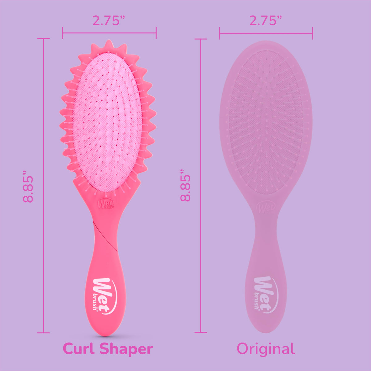 Wet Brush gently detangling a child’s curly hair with pain-free performance