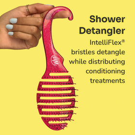 Wet Brush label and back view showing product information and care