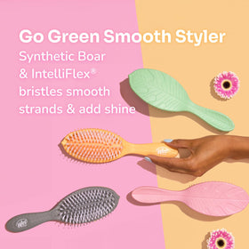 Wet Brush placed on bathroom counter in lifestyle styling scene