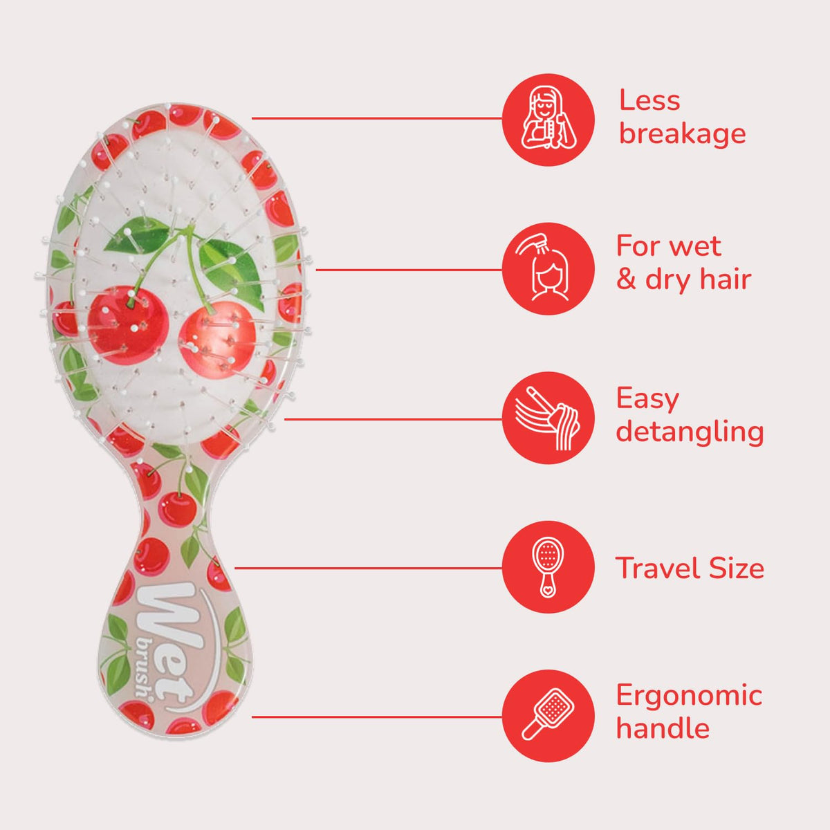 Wet Brush Mini Detangler IntelliFlex bristles close-up showing flexible teeth for gentler detangling