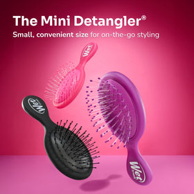 Wet Brush placed inside a purse to convey travel-ready convenience