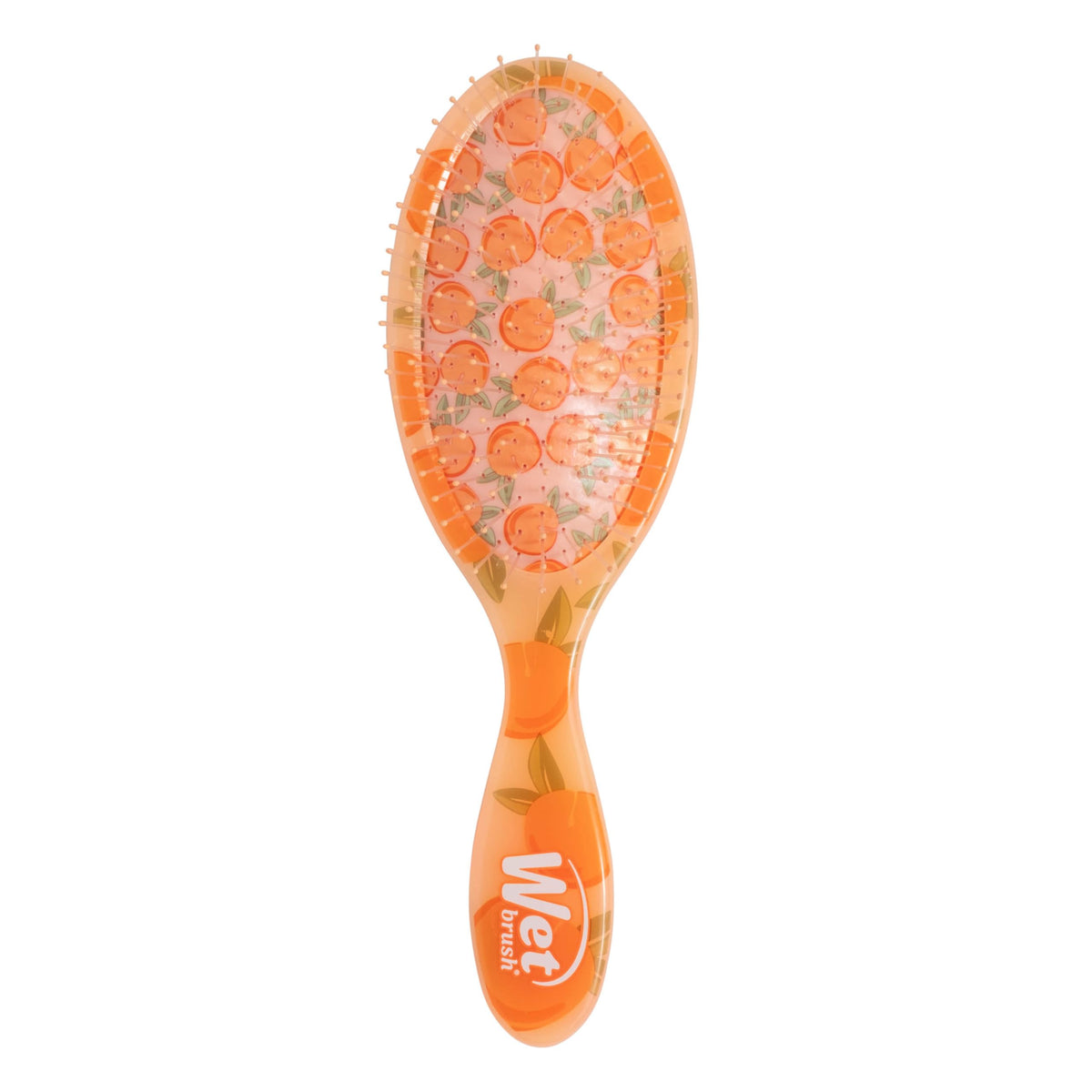 Wet Brush front view showing peach Tutti Fruitti finish and ergonomic shape, gentle detangling