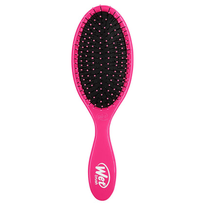 Wet Brush front view pink showing brush shape and comfortable grip for easy detangling