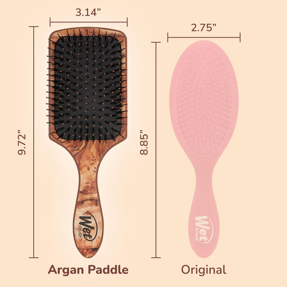 Wet Brush AquaVent pad side view allowing water and product flow for even spread