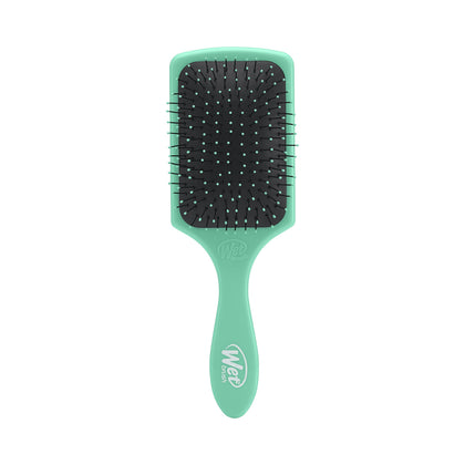 Wet Brush paddle detangler aqua front view showing large paddle benefit