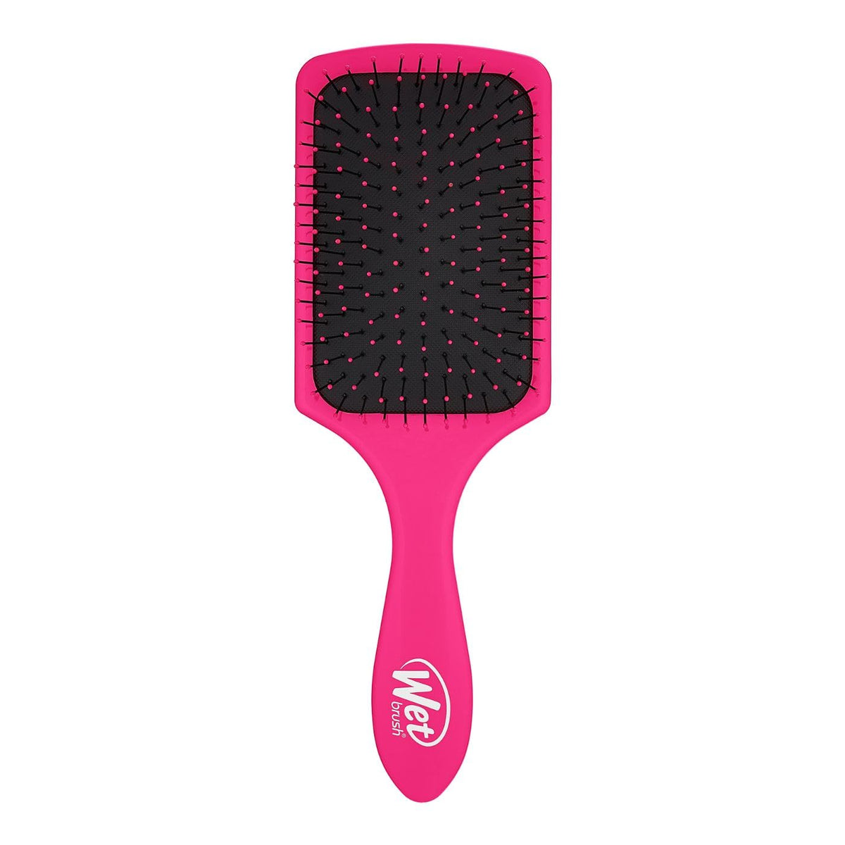 Wet Brush paddle detangler front view showing pink brush and broad paddle for faster detangling