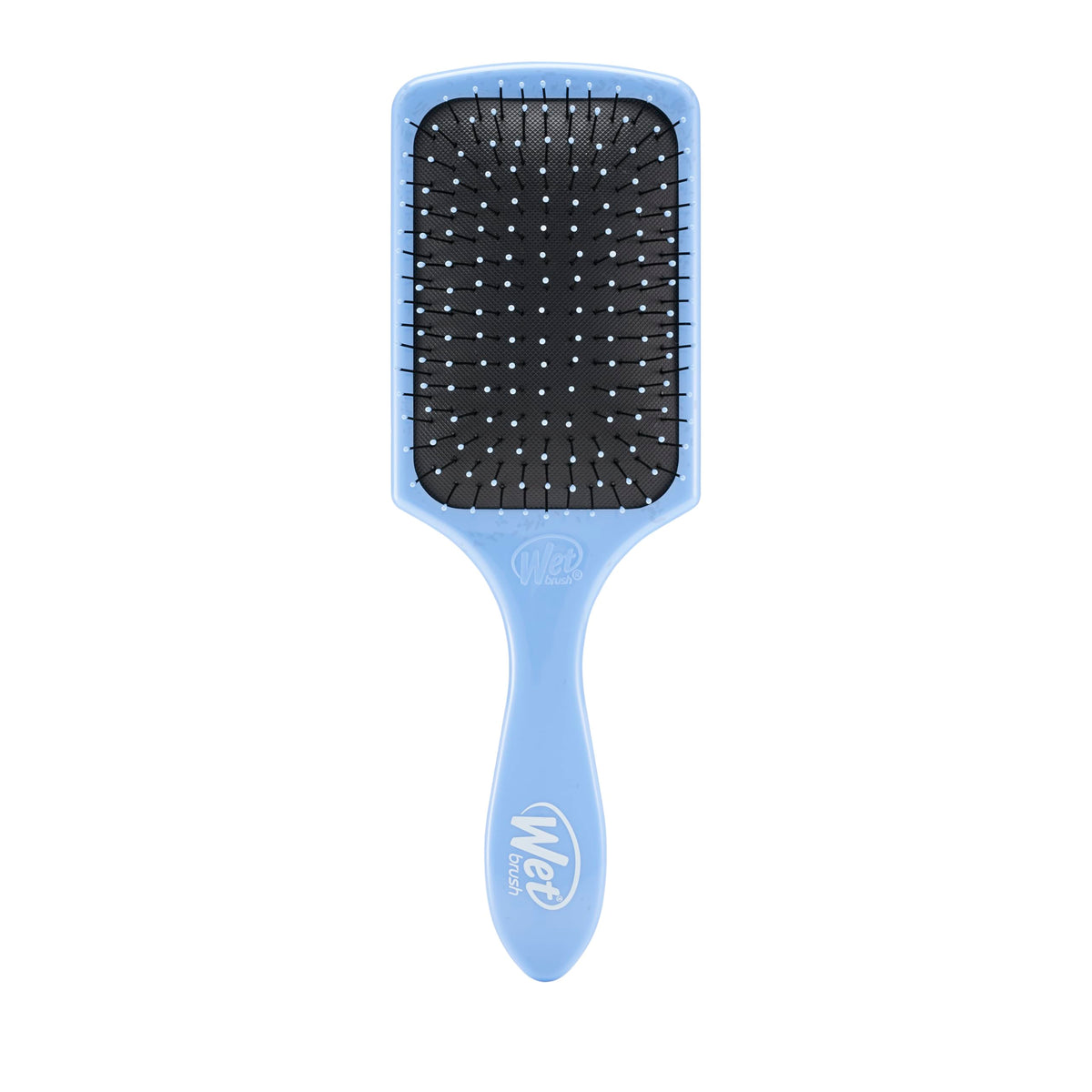 Wet Brush paddle front view in Sky showing wide surface and smooth finish for gentle detangling