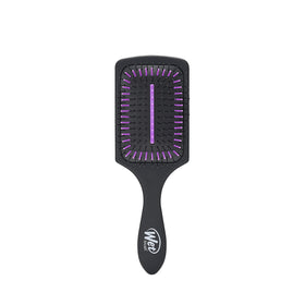Wet Brush paddle front view showing sleek black design and wide brushing surface