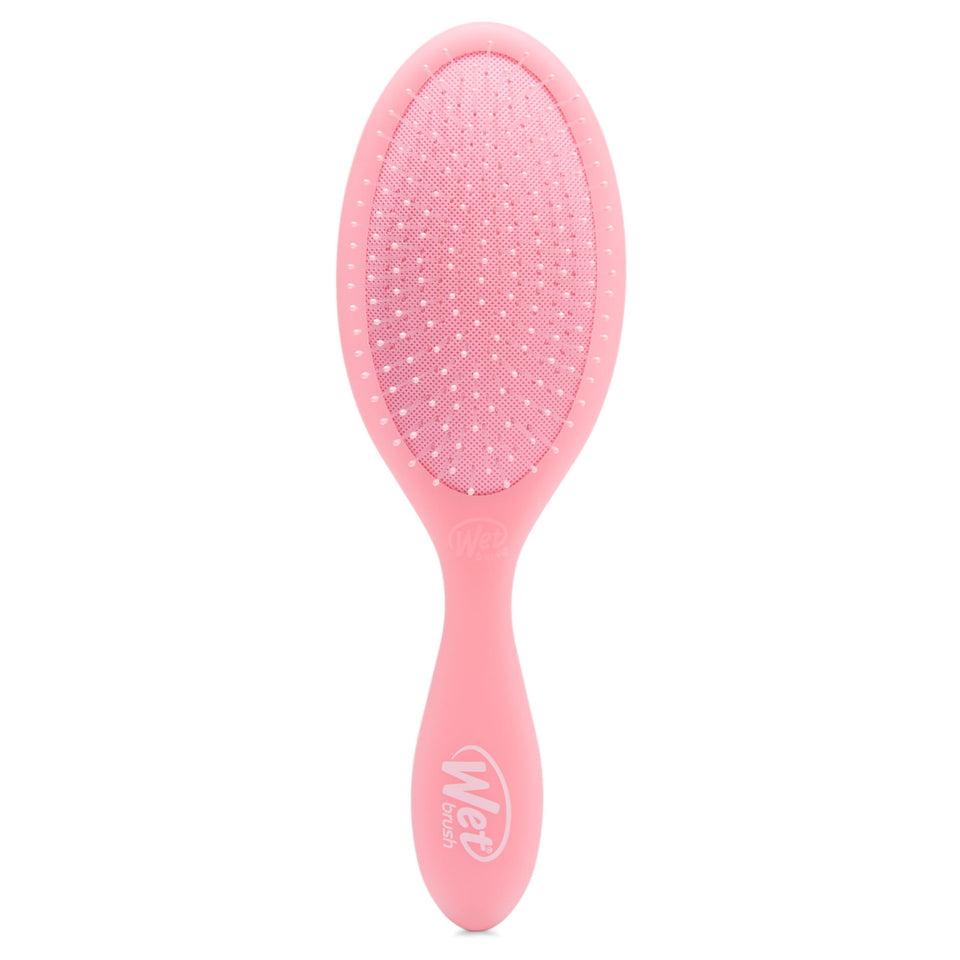 Wet Brush Pink Drink front view showing compact detangler and easy grip