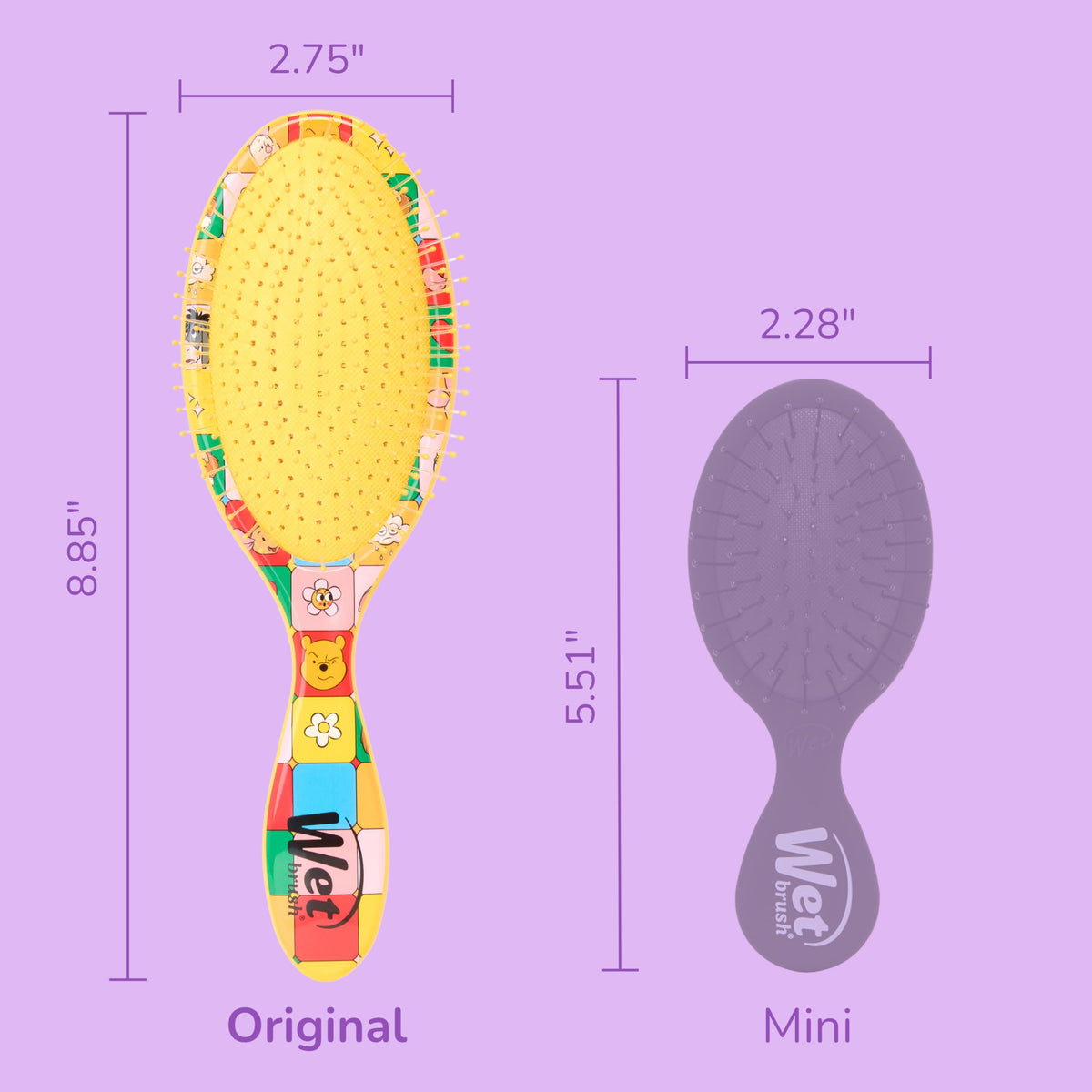 Wet Brush held in hand to show compact scale and portable convenience for travel