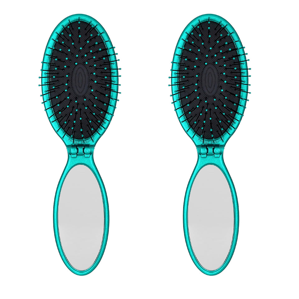 Wet Brush front view showing Blue Teal design and travel-ready shape benefit
