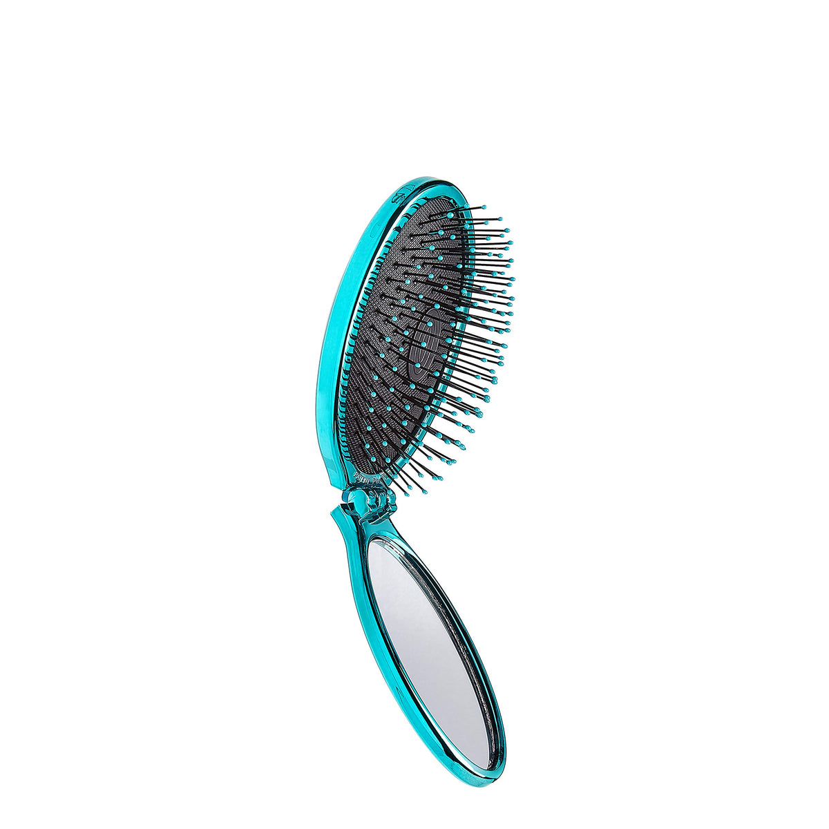 Wet Brush Pop Go front view showing compact detangler and handle benefits