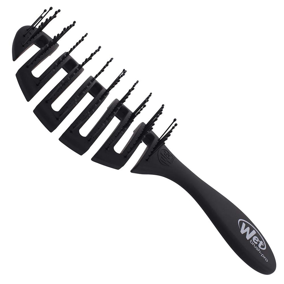 Wet Brush front view showing black Flex Dry paddle and ergonomic handle for comfortable drying