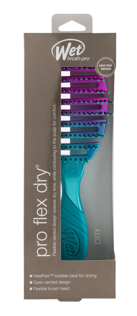 Wet Brush Pro Flex Dry held in hand to show compact size and easy travel benefit
