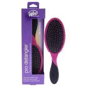 Wet Brush Pro front view in pink showing sleek handle and shape for comfortable grip