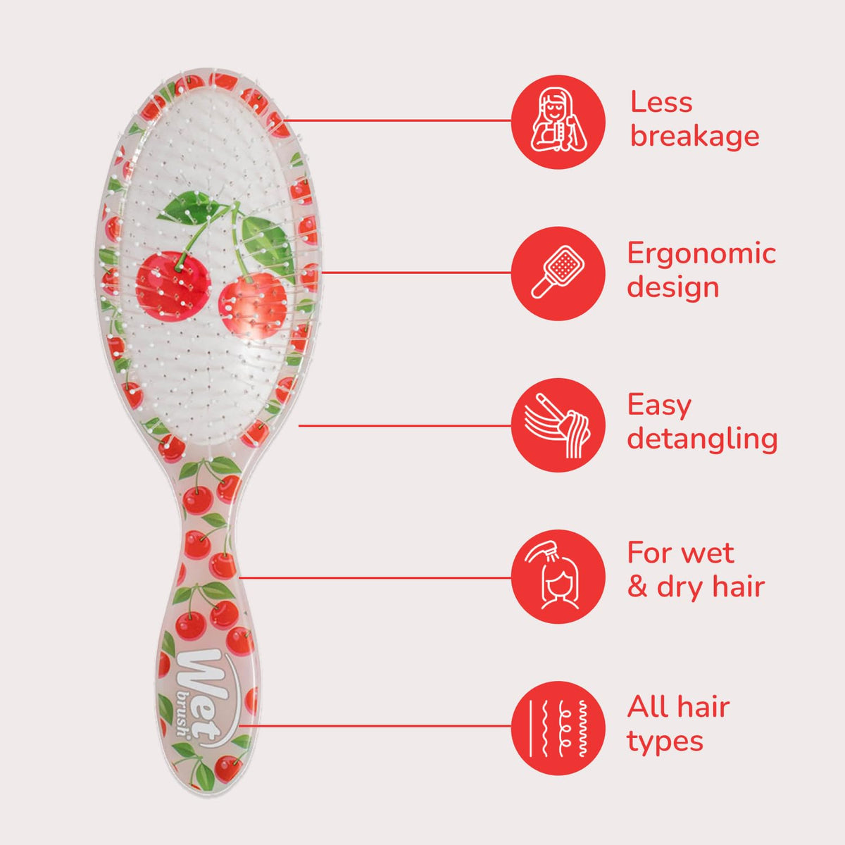 Wet Brush handle profile highlighting ergonomic grip for comfortable styling and control