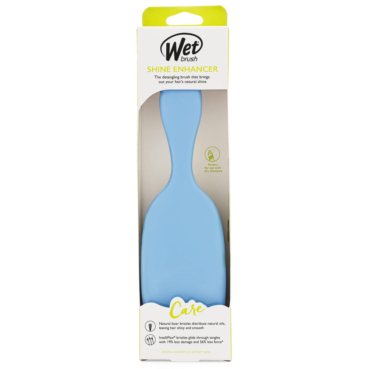 Detail of natural boar bristles on Wet Brush smoothing hair cuticles for added shine