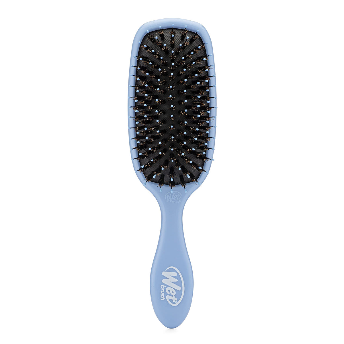 Wet Brush Shine Enhancer front view showing Sky color and ergonomic shape for effortless detangling