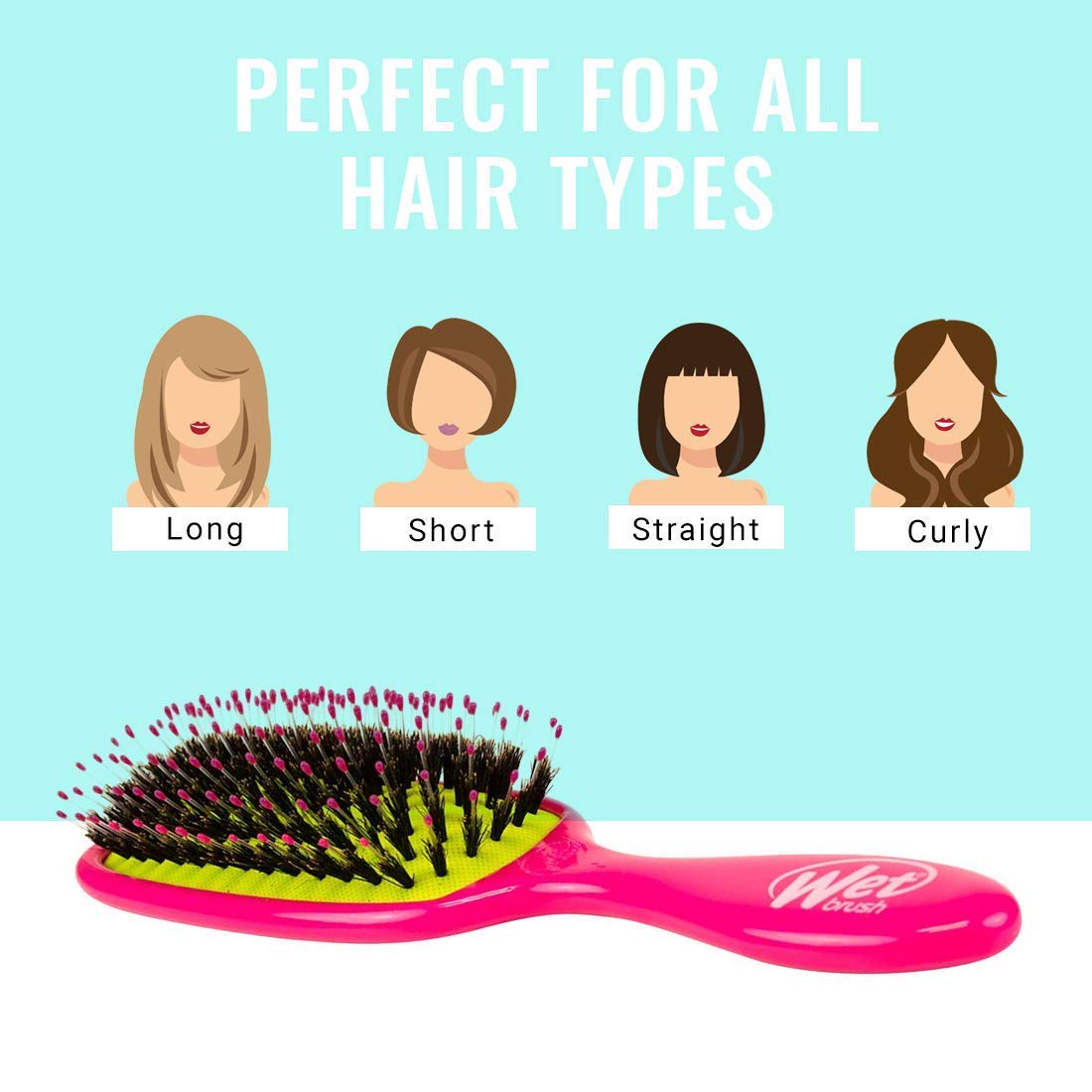 Wet Brush spreading leave-in product through hair for even distribution and improved shine