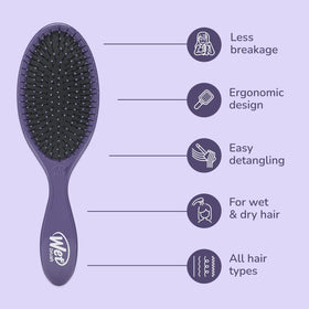 Wet Brush side profile highlighting ergonomically shaped handle for comfortable grip