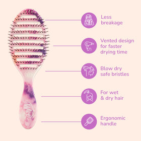 Wet Brush Ultra Soft HeatFlex bristles close-up protecting hair from pulling