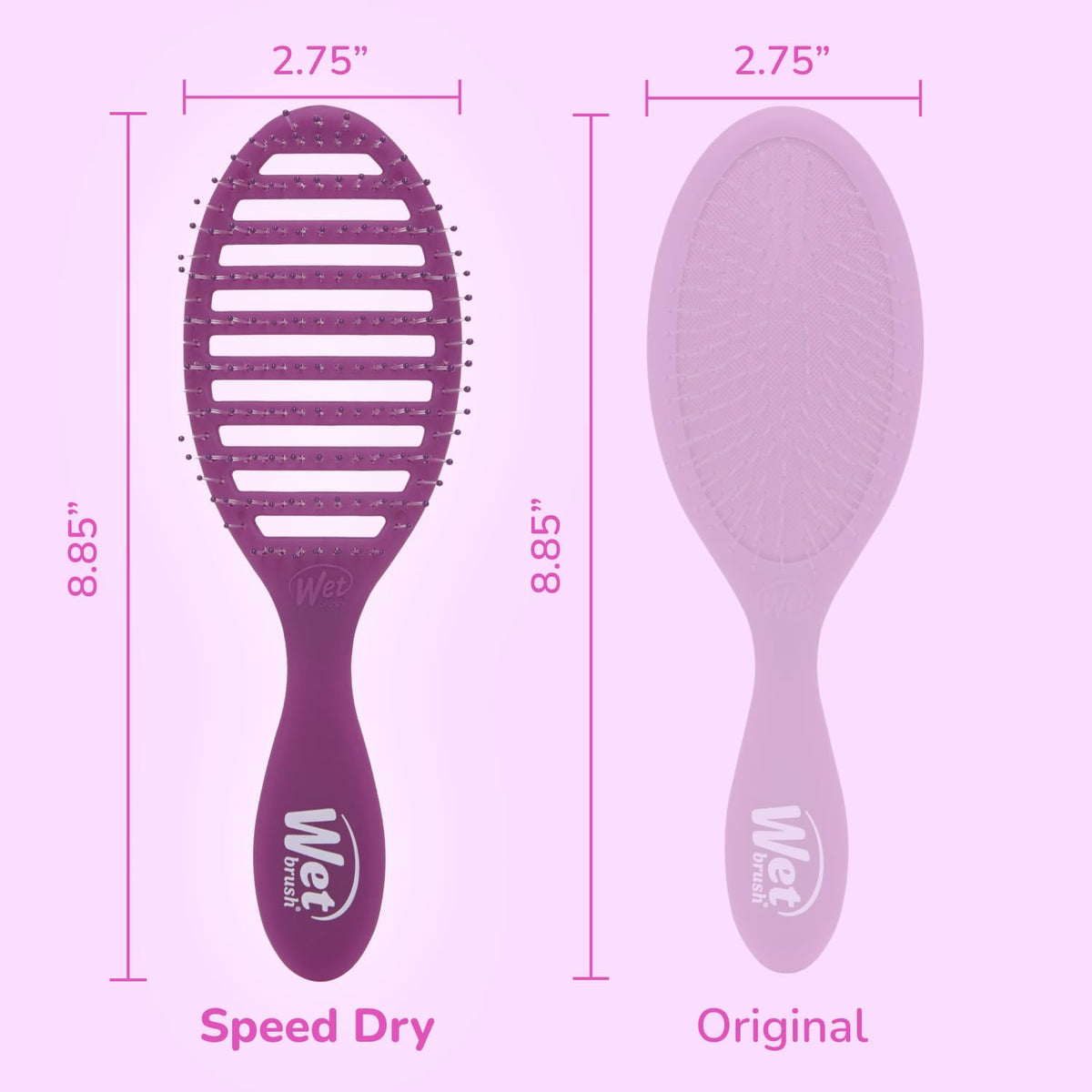 Wet Brush ergonomic handle grip demonstrating comfortable hold for controlled styling