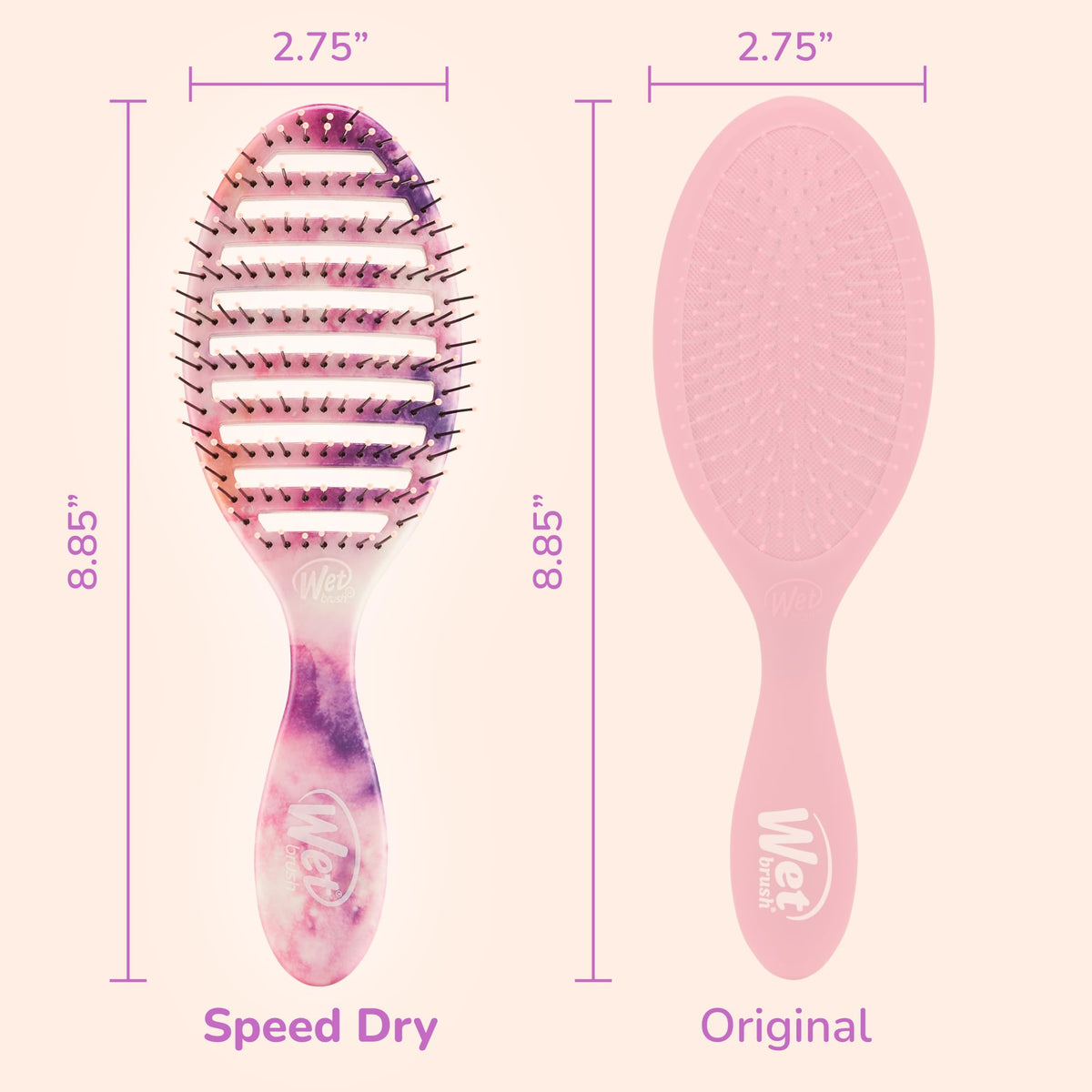 Wet Brush ergonomic handle shown for comfortable grip and better control