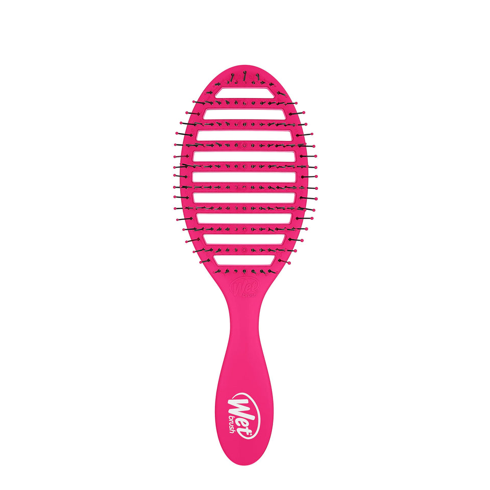 Wet Brush Speed Dry front view showing pink brush, fast drying benefit