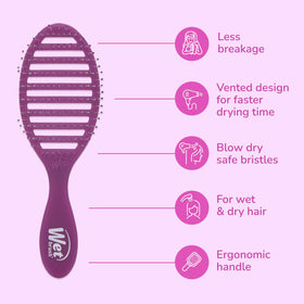 Wet Brush HeatFlex bristles detail showing flexible tips that detangle without pulling