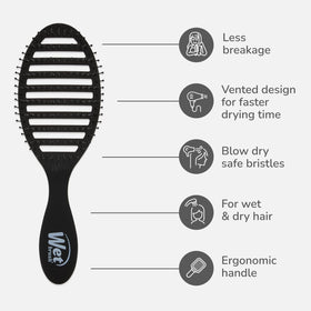 Wet Brush HeatFlex bristles detail showing flexible, heat-safe detangling