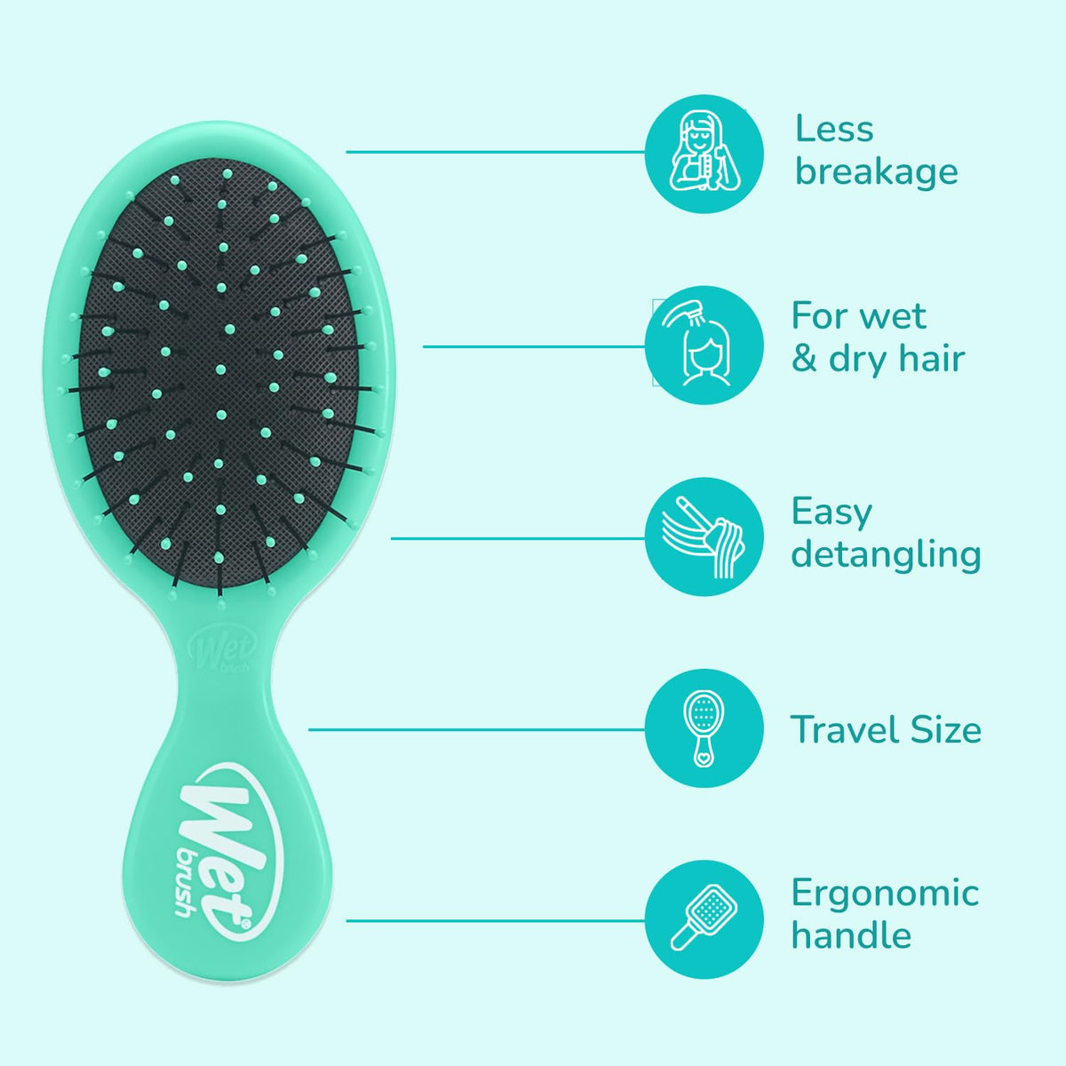 Wet Brush Squirt close-up of IntelliFlex bristles reducing tugging and breakage