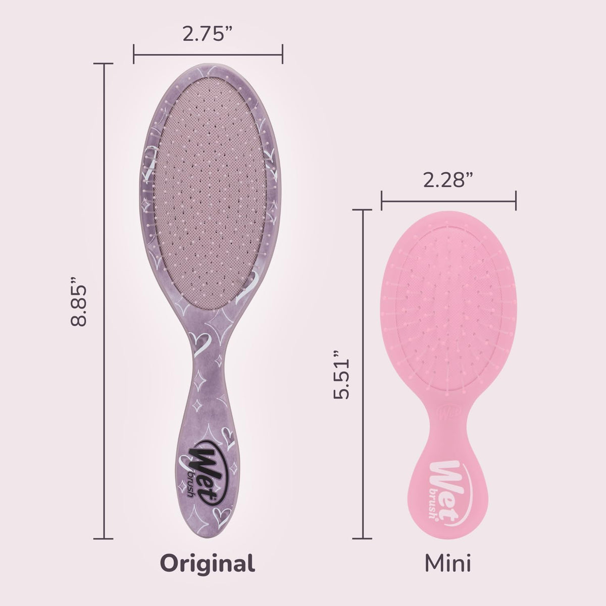 Wet Brush held in hand to show size and how it fits for easy control