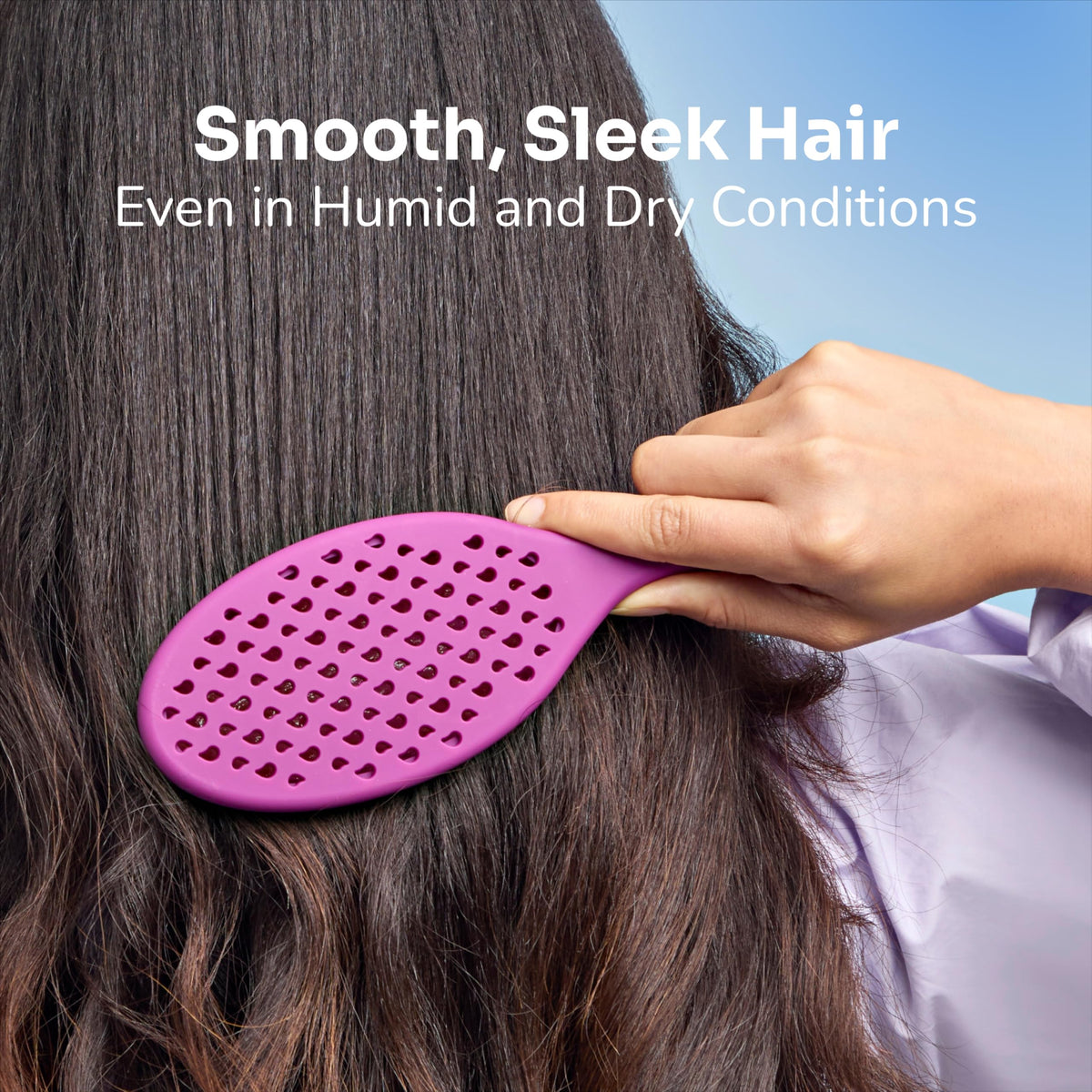 Wet Brush smoothing polished hair after use showing improved shine benefit