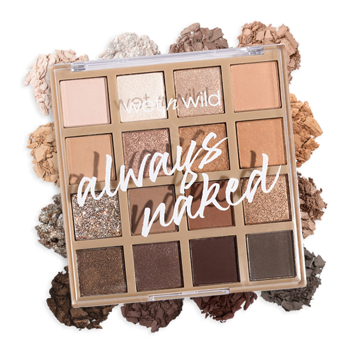 wet n wild Always Naked front closed compact showing sleek packaging and portability