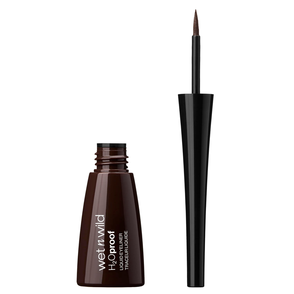 wet n wild dark brown liner swatch on skin showing rich pigment payoff