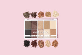 wet n wild matte and shimmer pans side-by-side for easy contrast choice