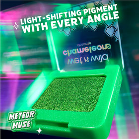 wet n wild Meteor Muse layered over matte shadow to amplify chrome effect and depth